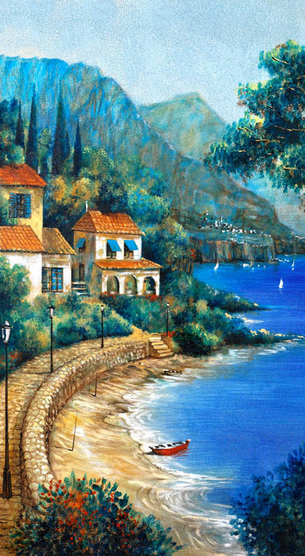 PT 100975 Affresco - Affreschi  Passeggiando sul lago di Como