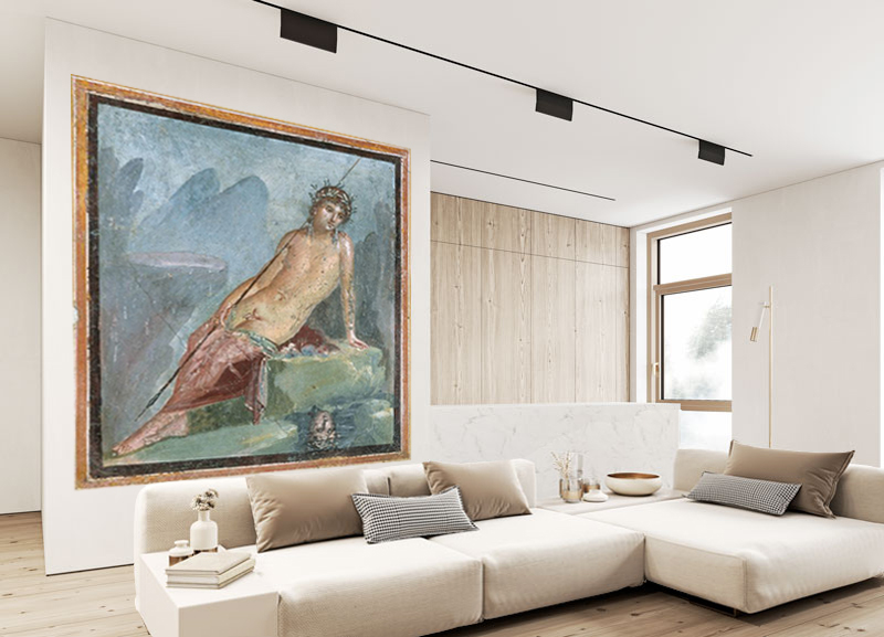 Narciso alla Fonte - Affresco Romano